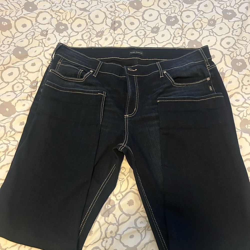 Silver Jeans Women's Dark Indigo Straight Leg Jeans